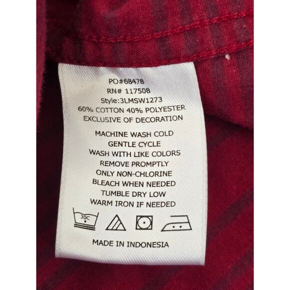 Levi’s Red Striped Shirt Men's M Button Up Short Sleeve Casual Streetwear Cotton - Picture 5 of 7